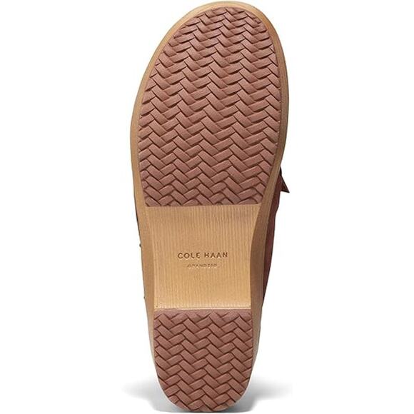 NWT Cole Haan Women's CLOUDFEEL Bow Clog, Sequoia Suede/Antique Brass, 6 - Picture 6 of 6